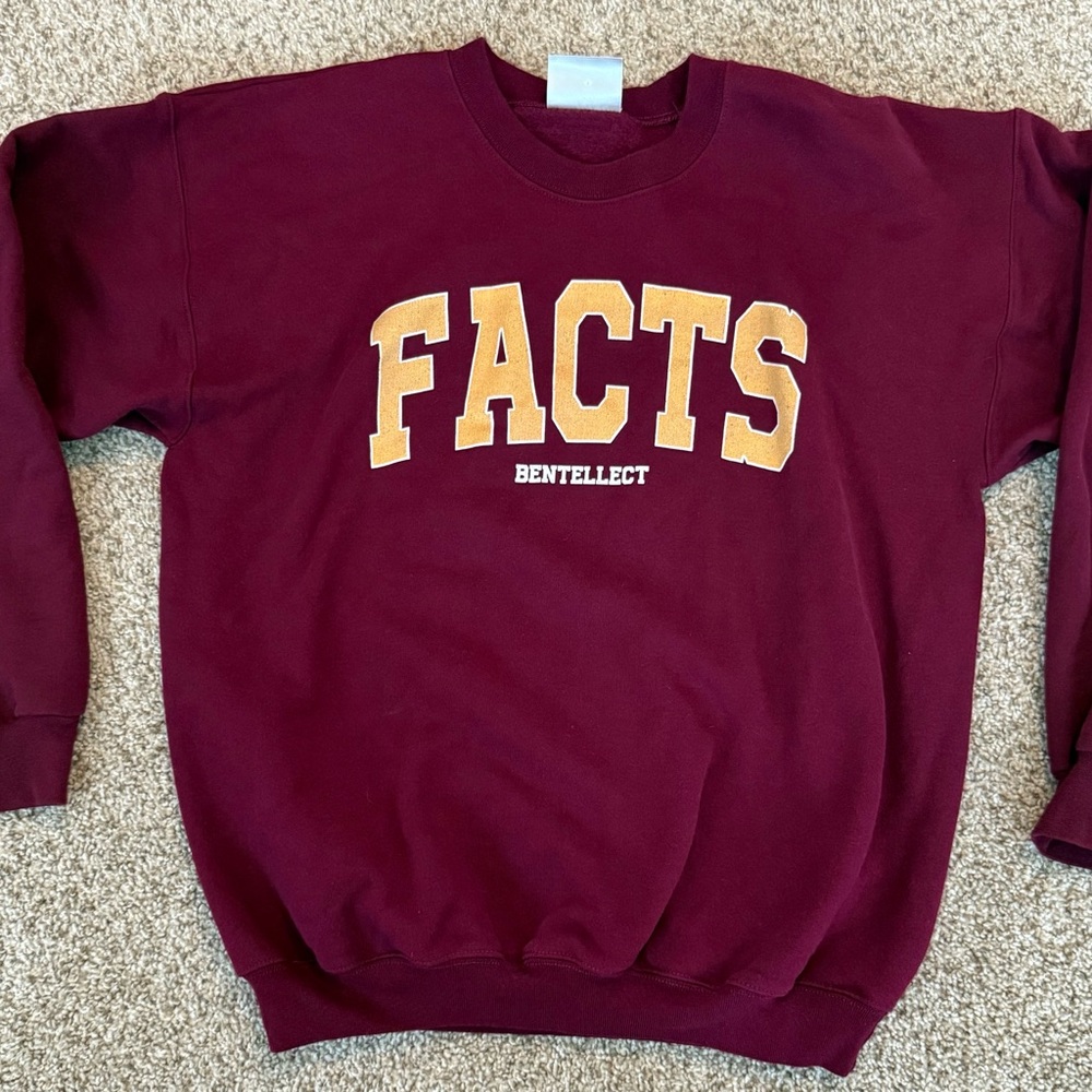 Bentellect FACTS Hanes Burgundy Crewneck